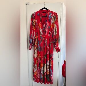 Elie Tahari Vibrant Floral Long Sleeve Dress